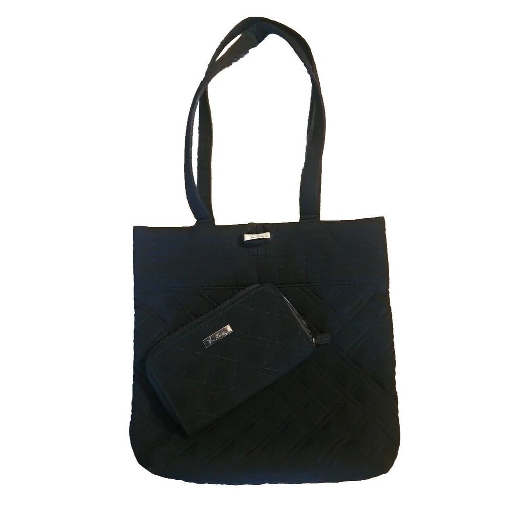 Vera Bradley Black Canvas Tote And Wallet